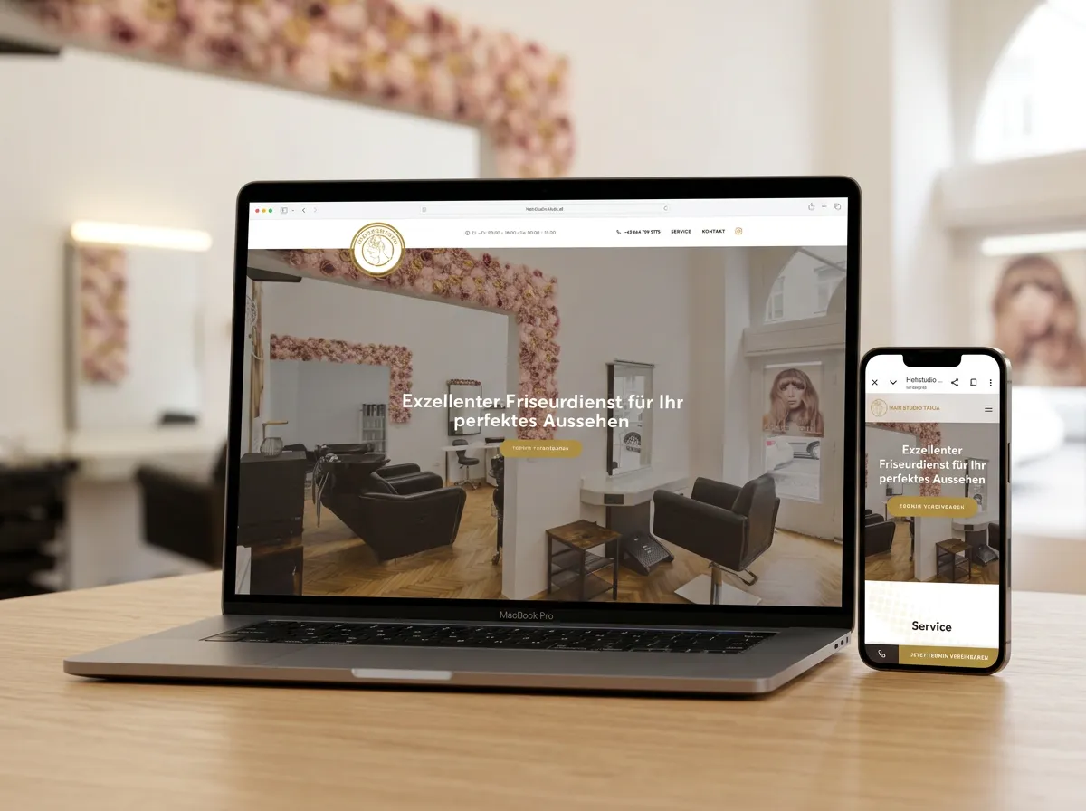 Hair Studio Tanja – Website auf Laptop und Smartphone